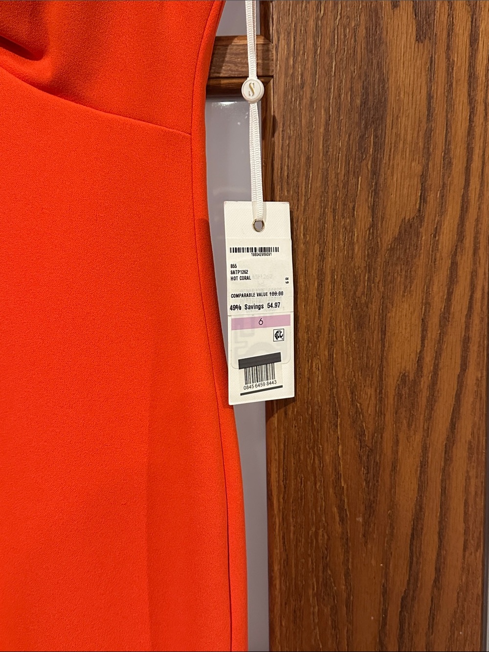 Twist-Front Cap Sleeve Mini Dress in Hot Coral - Picture 3 of 10
